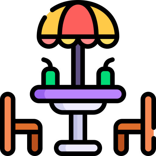 mesa Kawaii Lineal color icono