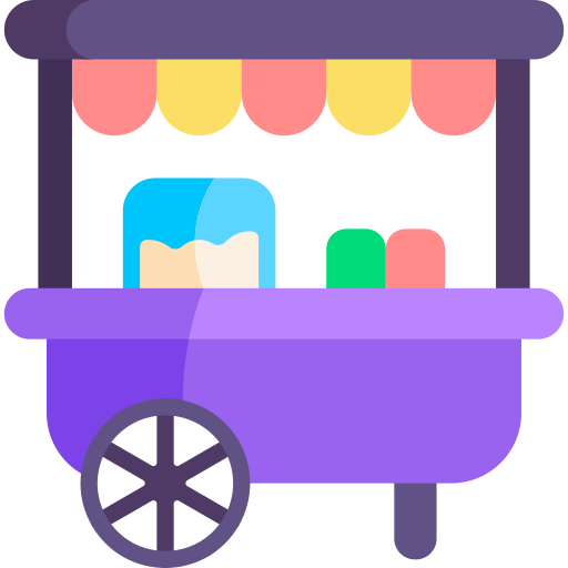 wózek z żywnością Kawaii Flat ikona