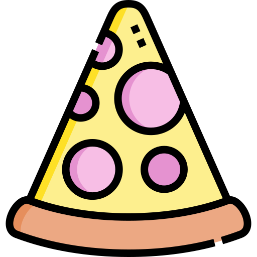 pizza Detailed Straight Lineal color icono