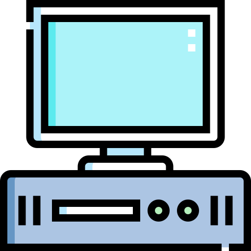 ordenador personal Detailed Straight Lineal color icono
