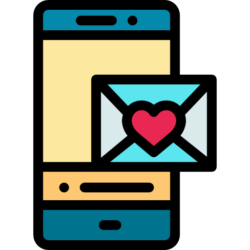 Love message Detailed Rounded Lineal color icon