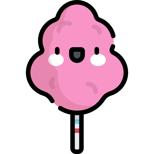 Cotton candy Kawaii Lineal color icon