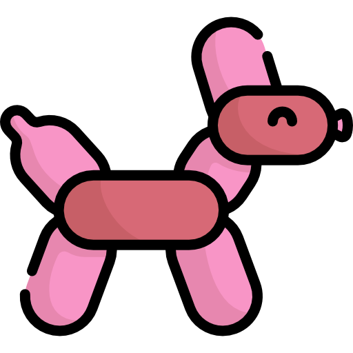 風船犬 Kawaii Lineal color icon