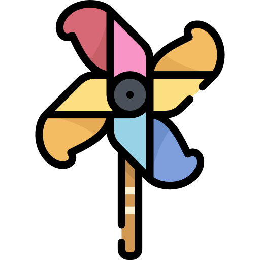 Вертушка Kawaii Lineal color иконка