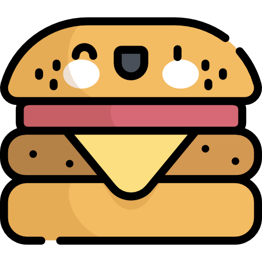Hamburger Kawaii Lineal color icon
