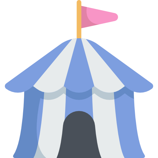 Circus tent Kawaii Flat icon