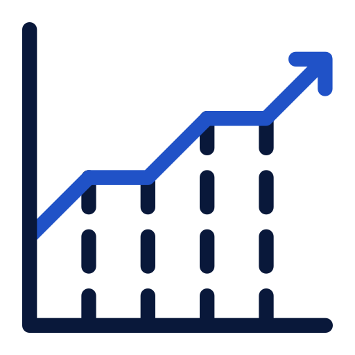 wykres wzrostu Generic Blue ikona