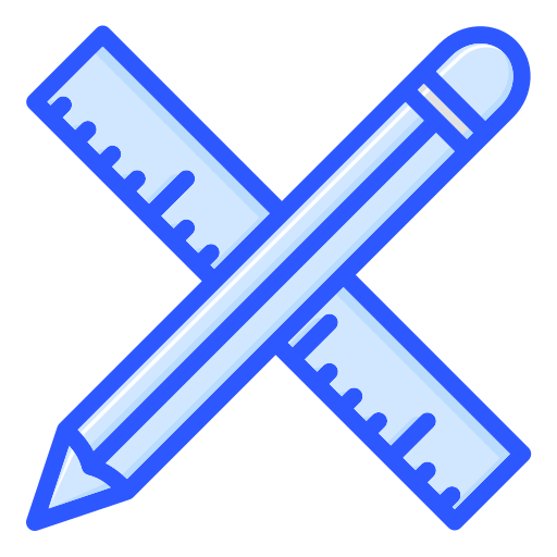 liniaal en potlood Generic Blue icoon