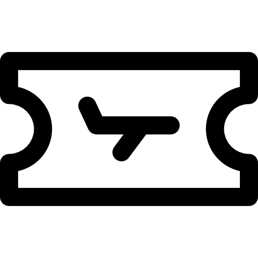 Plane Ticket Basic Rounded Lineal icon