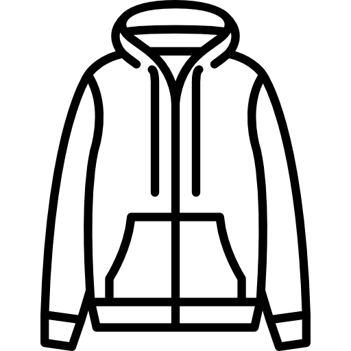 chaqueta con capucha  icono