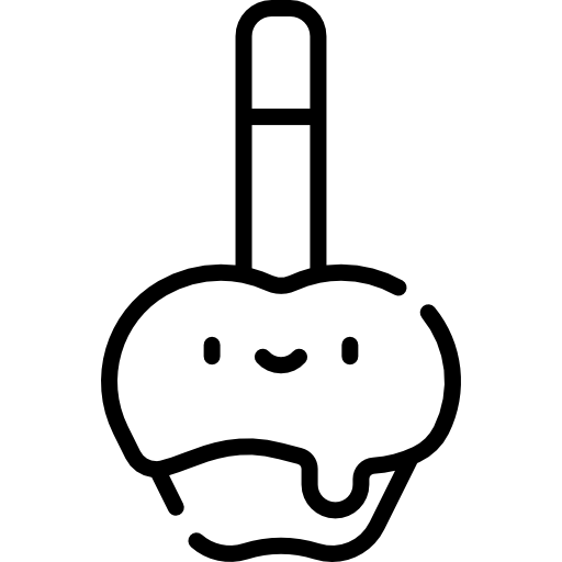 캐러멜 사과 Kawaii Lineal icon