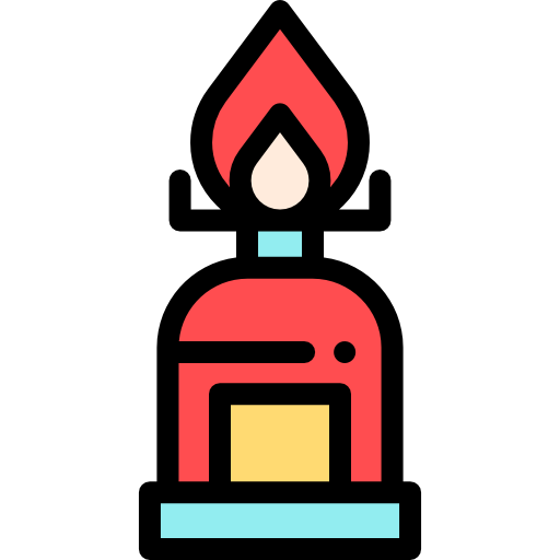 Camping gas Detailed Rounded Lineal color icon