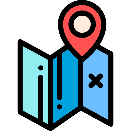 mapa Detailed Rounded Lineal color icono