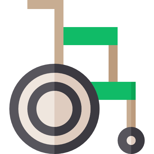 바퀴 달린 의자 Basic Straight Flat icon