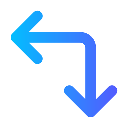 Left down arrow Generic gradient outline icon