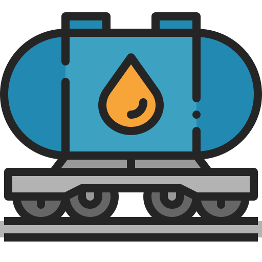 pociąg naftowy Generic Outline Color ikona