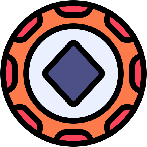 Casino chip Generic Outline Color icon