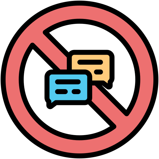 No chatting Generic Outline Color icon