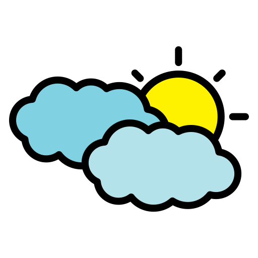 구름과 해 Generic Outline Color icon