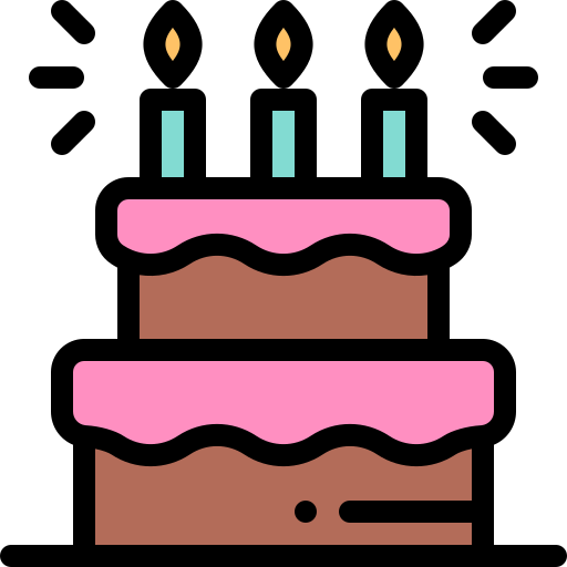 Cake Detailed Rounded Lineal color icon