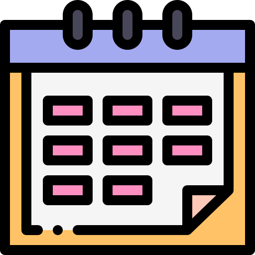 kalendarz Detailed Rounded Lineal color ikona
