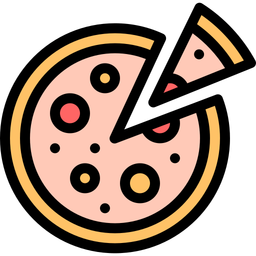 Pizza Detailed Rounded Lineal color icon