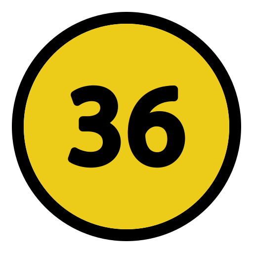 treinta y seis Generic Outline Color icono