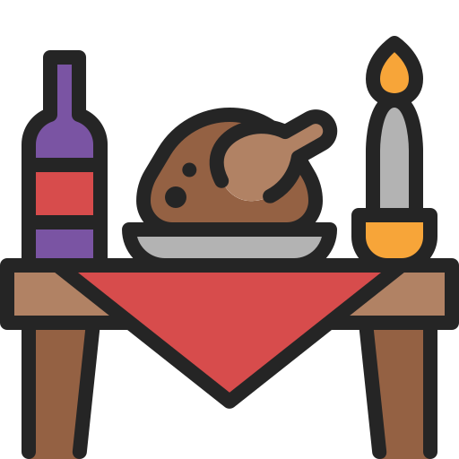 Dinner table Generic Outline Color icon