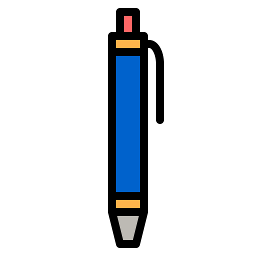 Ballpoint pen Generic Outline Color icon