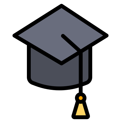Graduate cap Generic Outline Color icon