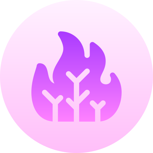 Forest fire Basic Gradient Circular icon