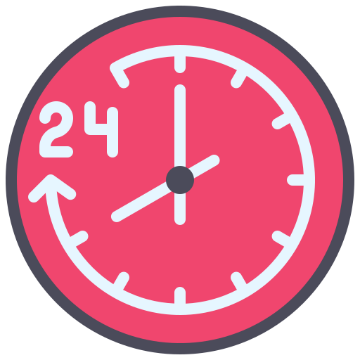 24 stunden geöffnet Generic Flat icon