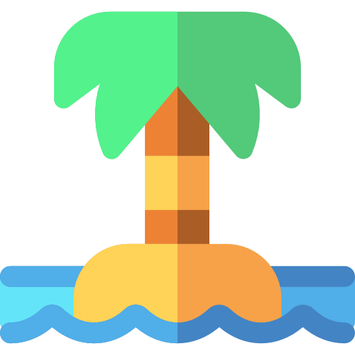 wyspa Basic Rounded Flat ikona