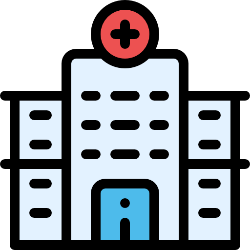 病院 Detailed Rounded Lineal color icon