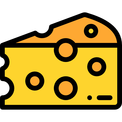 Cheese Detailed Rounded Lineal color icon