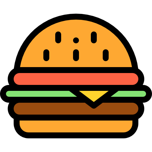 hamburguesa Detailed Rounded Lineal color icono