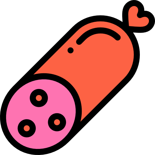 Salami Detailed Rounded Lineal color icon
