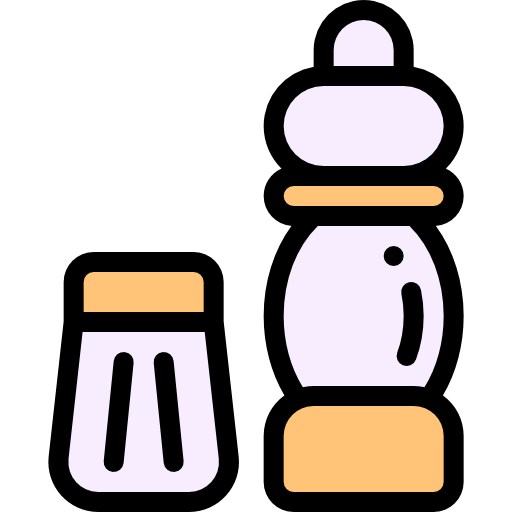Salt and pepper Detailed Rounded Lineal color icon