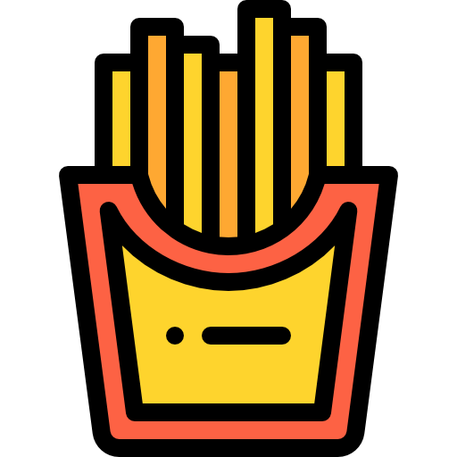 Fries Detailed Rounded Lineal color icon