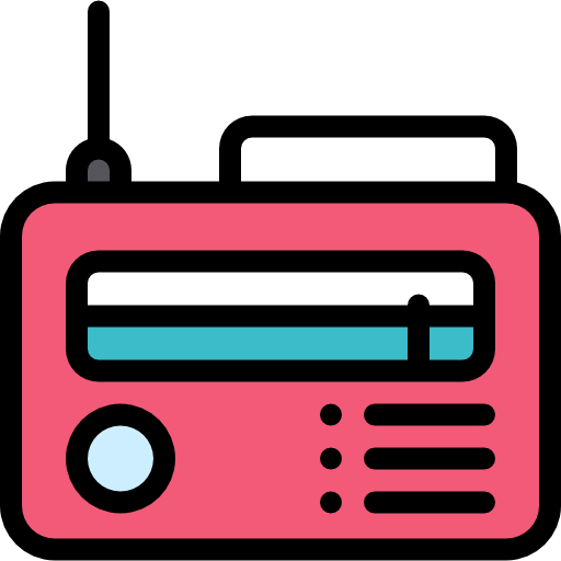 라디오 Detailed Rounded Lineal color icon