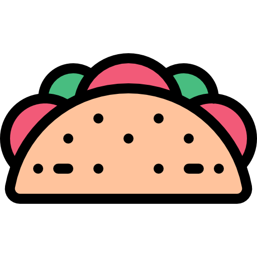 taco Detailed Rounded Lineal color ikona