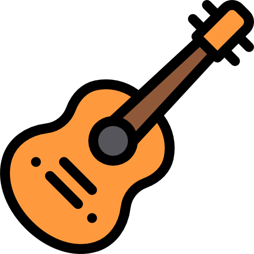 akoestische gitaar Detailed Rounded Lineal color icoon