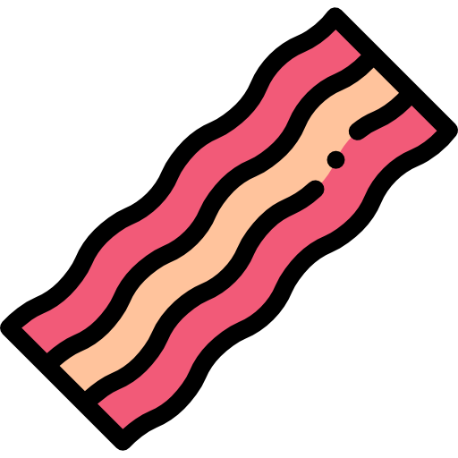 bacon Detailed Rounded Lineal color Ícone
