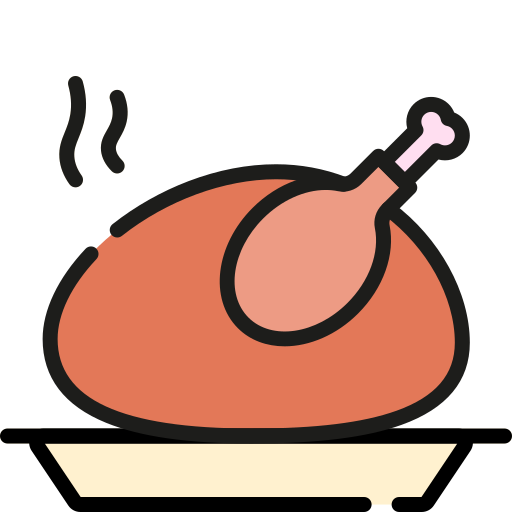 구운 닭고기 Generic Outline Color icon