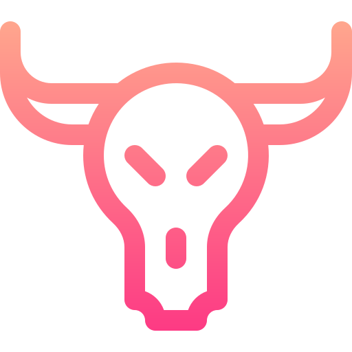 Bull Skull Basic Gradient Lineal color icon