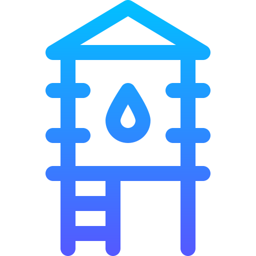 Water tower Basic Gradient Lineal color icon