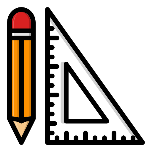 Ruler and pencil Generic Outline Color icon