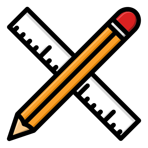 righello e matita Generic Outline Color icona