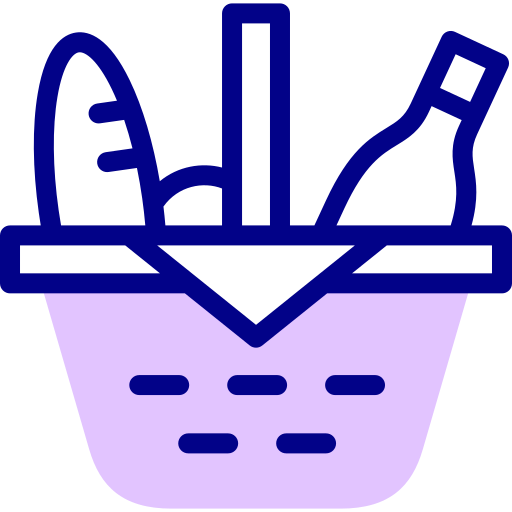 cesta de picnic Detailed Mixed Lineal color icono