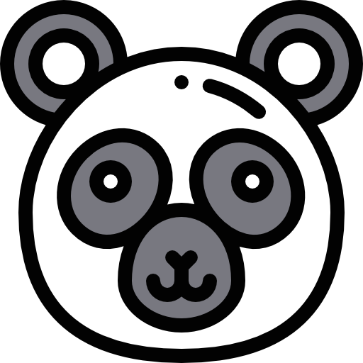 oso panda Detailed Rounded Lineal color icono